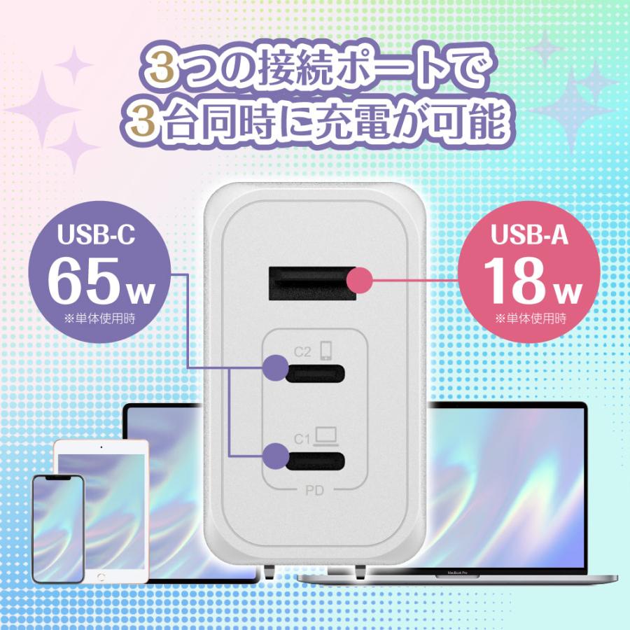 多摩電子工業 アイドルマスター ミリオンライブ！PD65W AC充電器 USB