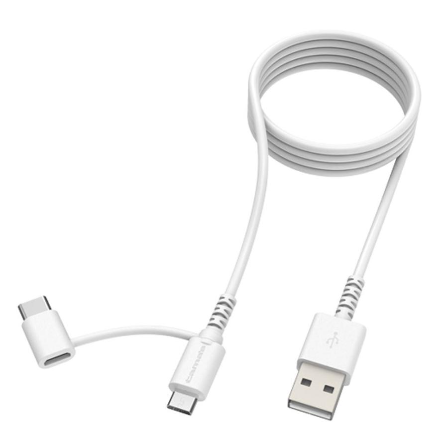 タイプC マイクロUSB 2WAYスリムストロング充電通信ケーブル 1.2m