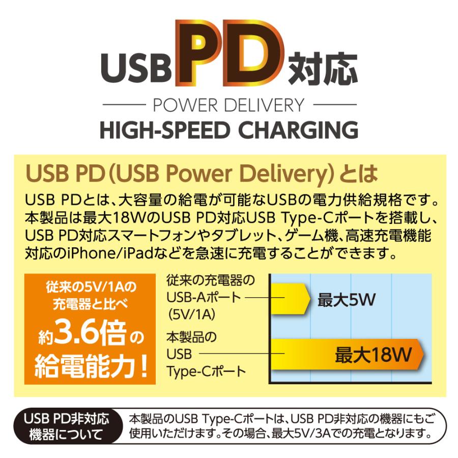 PD対応 コンセントチャージャー 18W PD充電器 ACアダプター AP101Uモデル｜tamadenco｜10