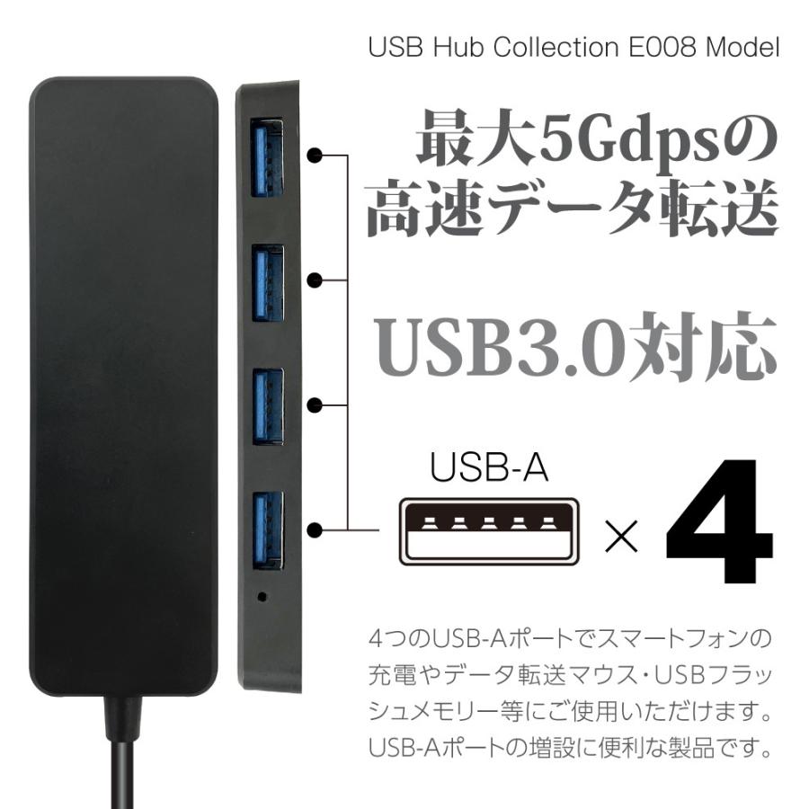 ＷＥＢ限定販売　ＵＳＢハブ　ＵＳＢ３．０　タイプＡ接続　ＵＳＢ−Ａ×４ポート　Ｅ００８モデル｜tamadenco｜04