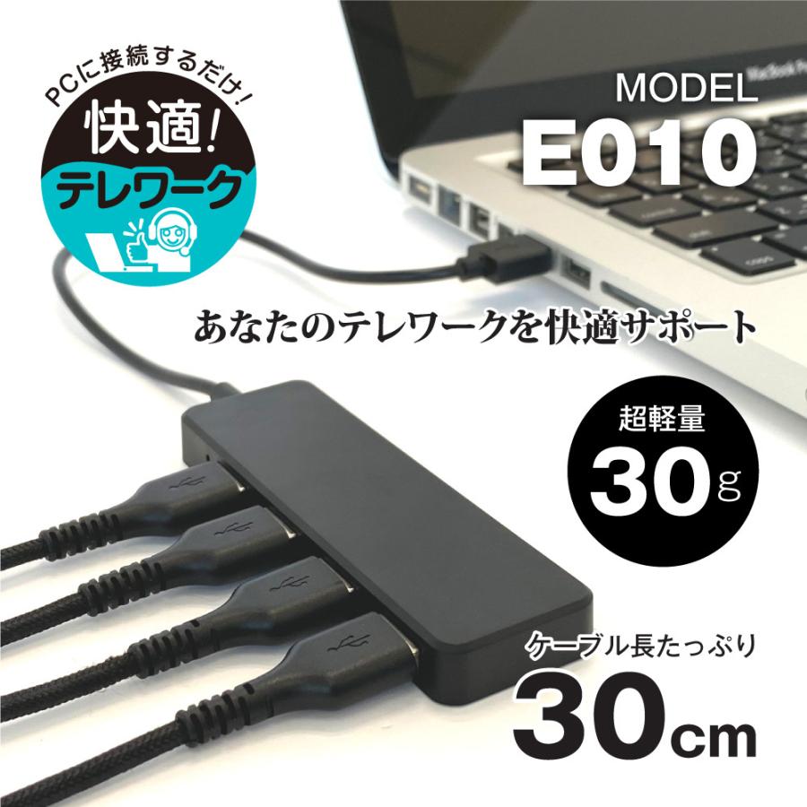 ＷＥＢ限定販売　ＵＳＢハブ　ＵＳＢ２．０　タイプＡ接続　ＵＳＢ−Ａ×４ポート　Ｅ０１０モデル｜tamadenco｜03