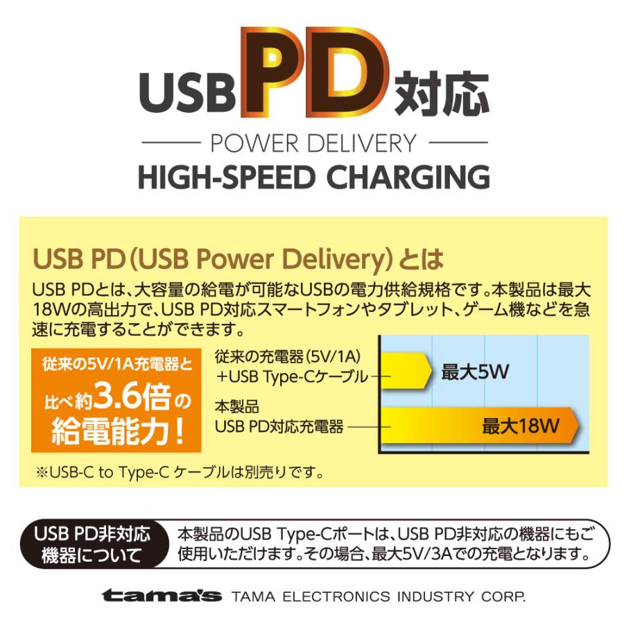PD対応 カーチャージャー 18W PD充電器 USB-Ctoライトニングケーブル付属 KP123ULCモデル｜tamadenco｜11
