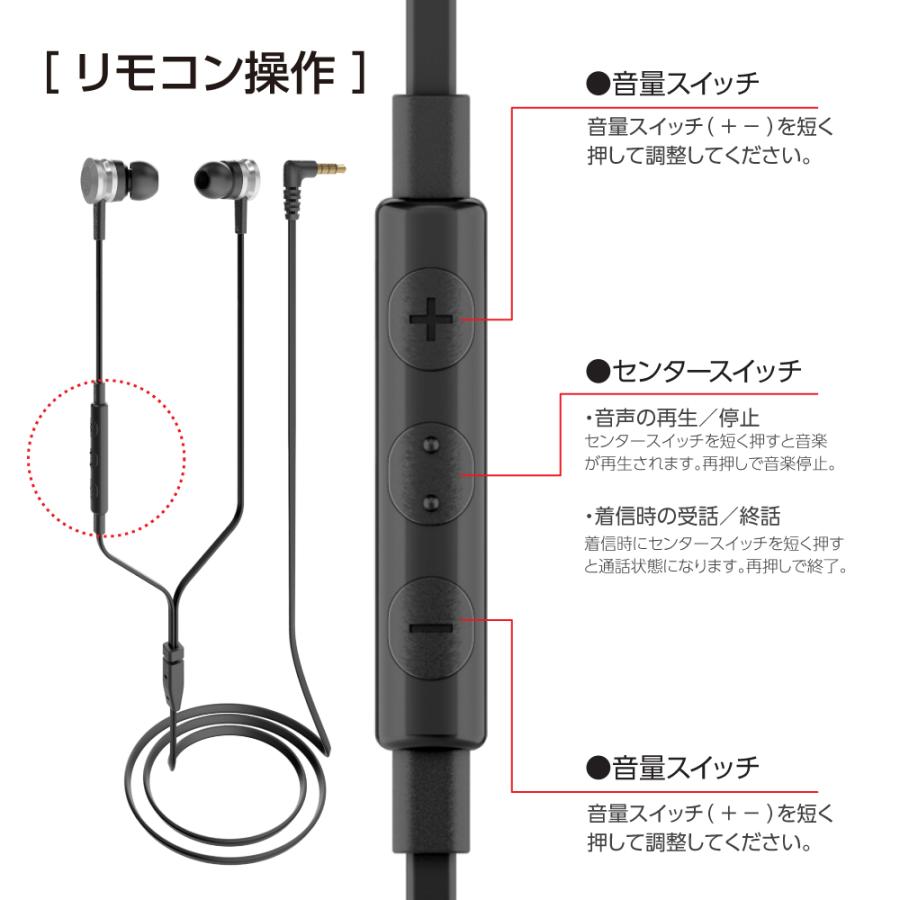 ステレオイヤホン　ハンズフリー機能付き　Φ３．５ー４極ステレオミニプラグ　ＳＨ５７Ｓモデル｜tamadenco｜09