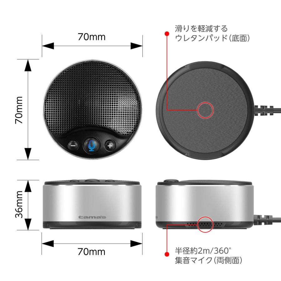 スピーカーフォン WEB会議用 マイク付き 有線タイプ USB-Aコネクタ SK95モデル｜tamadenco｜09