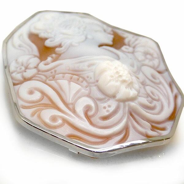 【希少品】 ブローチ K18WG(18金) ホワイトゴールド シェルカメオ ボーラ BORA イタリア ペンダントトップ ジュエリー 1点もの 【2801589509】(101640円)