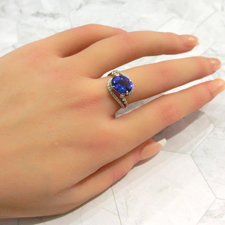 タンザナイト プラチナ 指輪 鑑別書 リング 12月誕生石 PT900 2.95ct 1