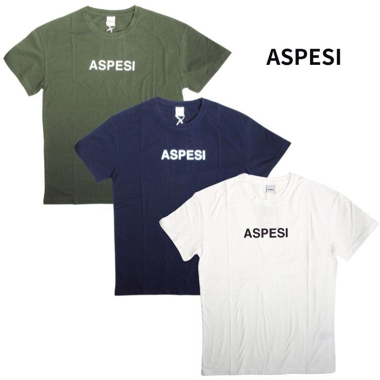 アスペジ Tシャツ 半袖 ASPESI asp1mts02 basic2 ホワイト ネイビー カーキ ミリタリーグリーン ロゴ  トップス アパレル カットソー (t77) | ASPESI