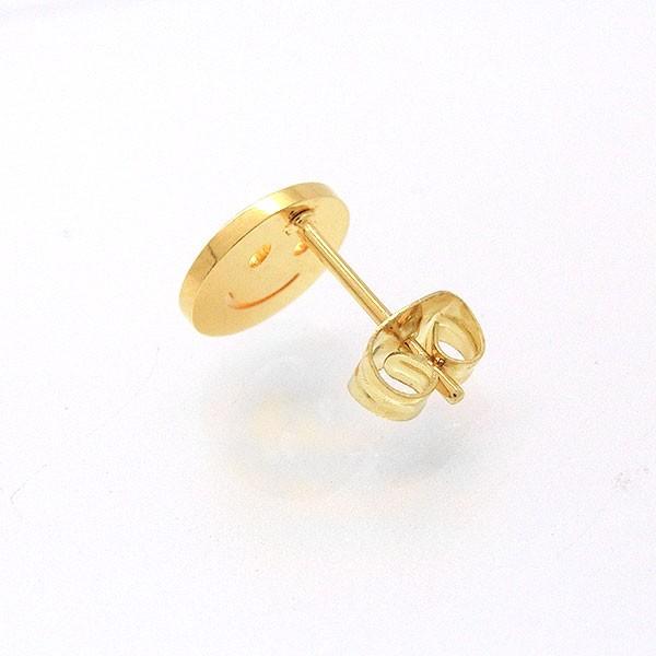 【Mii】K18 スマイルモチーフ　ピアス K18 mini スマイル パヴェ ダイヤモンド ピアス キラめくニコちゃん