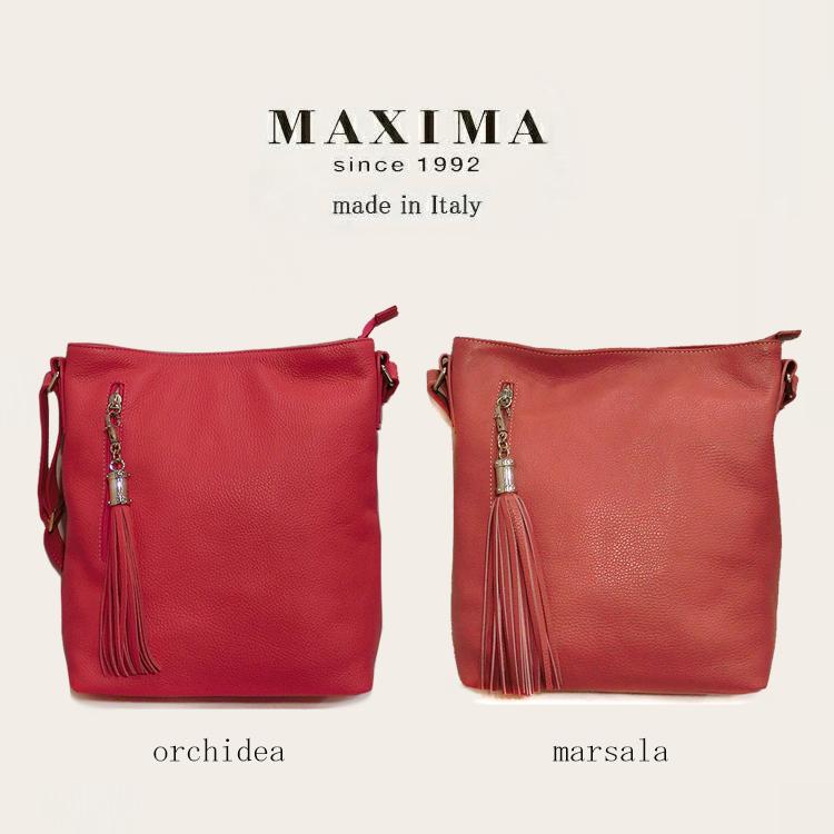 MAXIMA ショルダーバッグ レザー クロスボディ ピンク 本革 レザー 