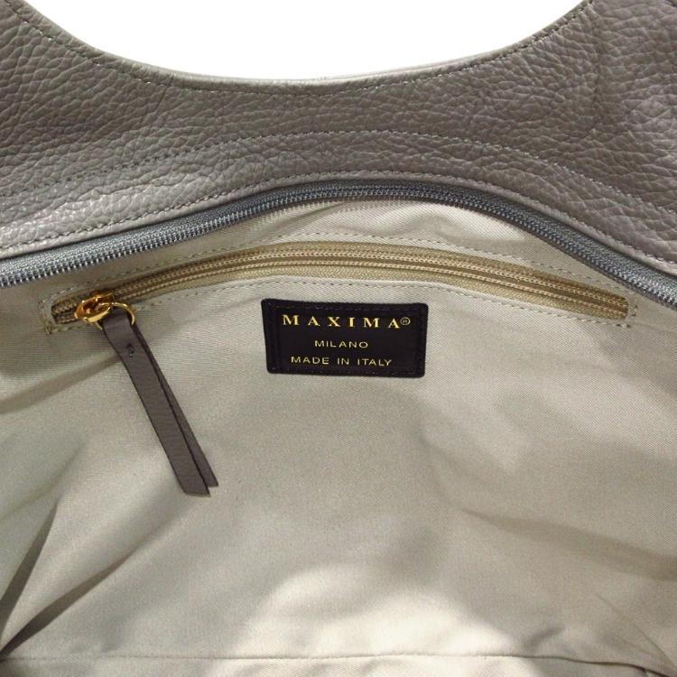 マキシマ 本革 トートバッグ レザー レディース ショルダー イタリア製 MAXIMA d4145 tortora jeans A4対応 大容量 大きい 旅行バッグ (t73)の画像