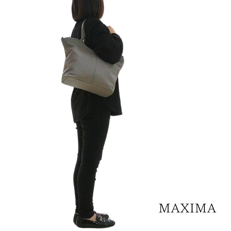 マキシマ 本革 トートバッグ レザー レディース ショルダー イタリア製 MAXIMA d4145 tortora jeans A4対応 大容量 大きい 旅行バッグ (t73)の画像