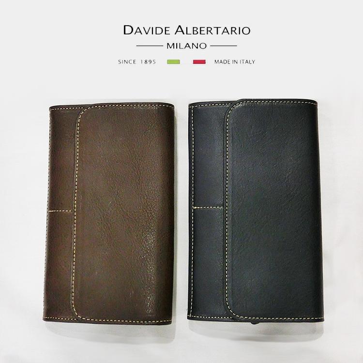 長財布 本革 イタリア レザー かぶせ蓋 財布 メンズ ダビデ DAVIDE 