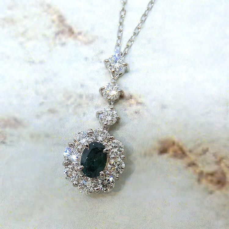 pt900天然石ダイヤモンドネックレス