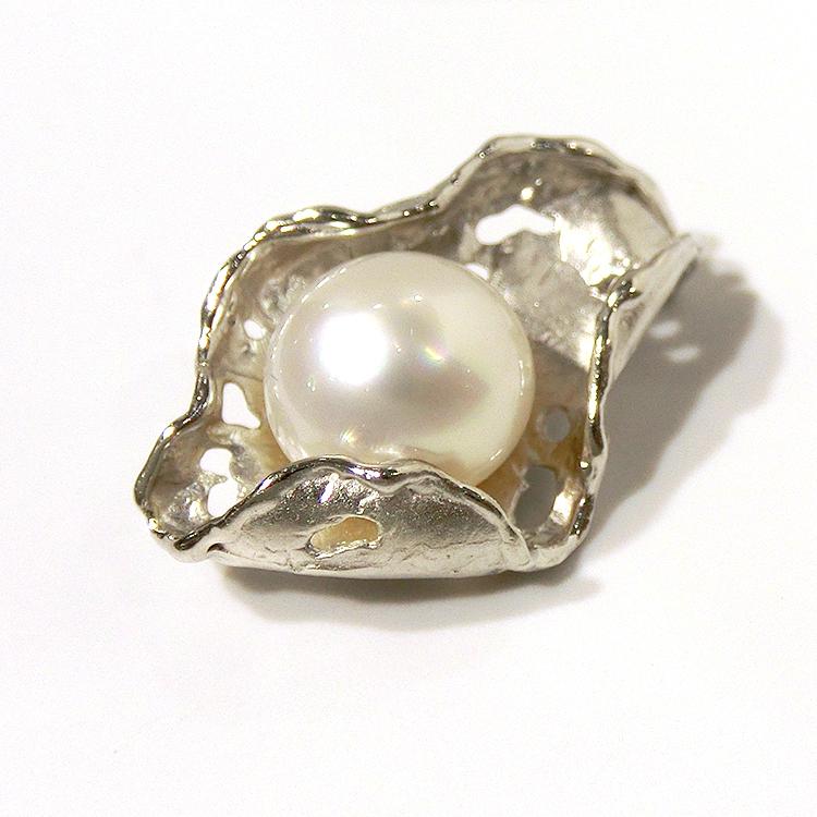 白蝶 真珠 パール 6月誕生石 11mm シルバー SV ペンダントトップ  