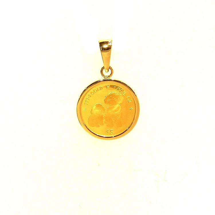 楽天市場】2024年限定品 純金 コインネックレス 金貨 24金 K24 1/20oz