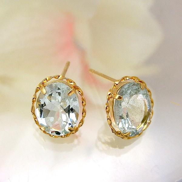 ブランド直営 アクアマリン スタッドピアス 18金 K18yg ゴールド 天然石 3月誕生石 Mr 期間限定 30 Off Www Skylanceronline Com