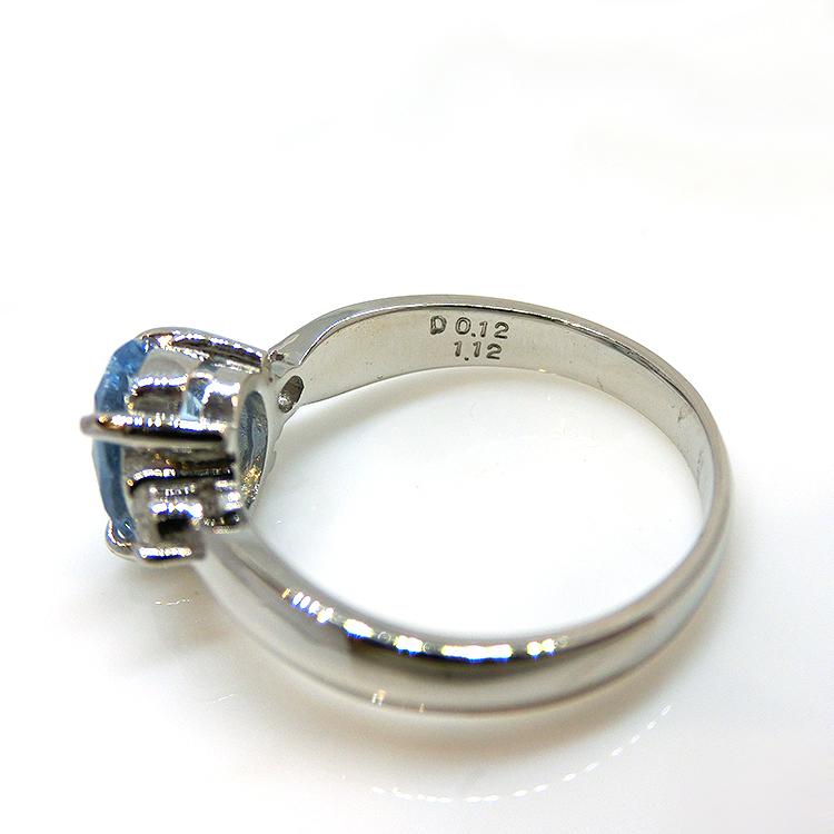 リング アクアマリン プラチナ 指輪 3月誕生石 PT900 1.12ct 天然石 12