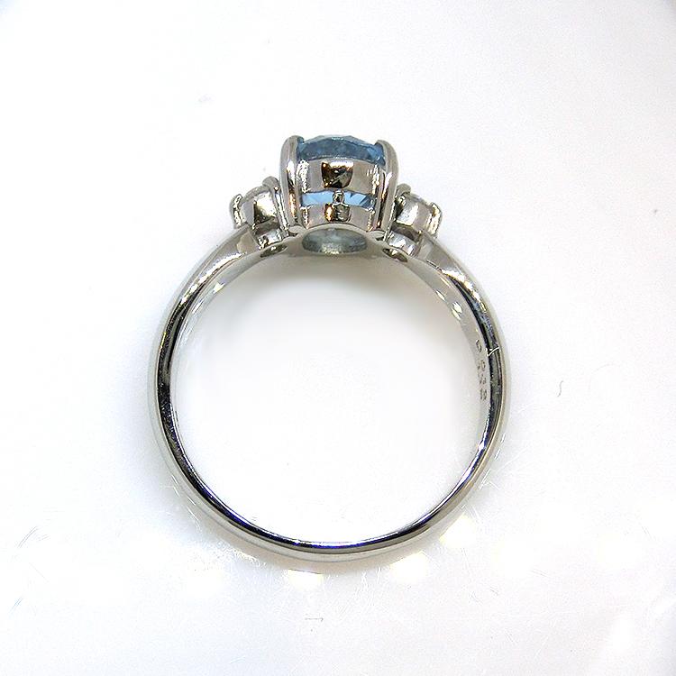 リング アクアマリン プラチナ 指輪 3月誕生石 PT900 1.12ct 天然石 12