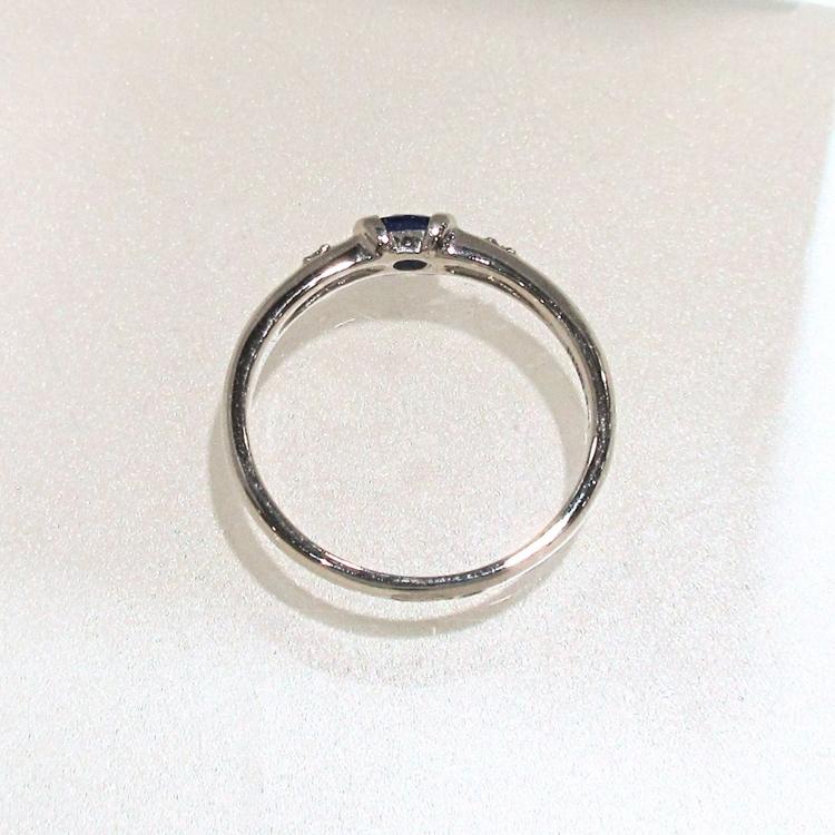 サファイア リング プラチナ ダイヤモンド 指輪 9月誕生石 10号 S-0.23ct D0.02 PT 天然石 1石 宝石 シンプル 華奢 (t710)の画像