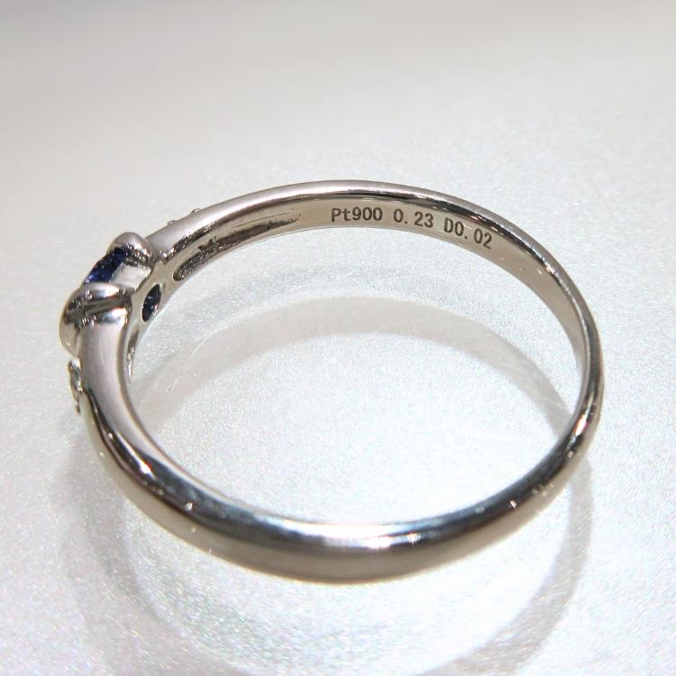 サファイア リング プラチナ ダイヤモンド 指輪 9月誕生石 10号 S-0.23ct D0.02 PT 天然石 1石 宝石 シンプル 華奢 (t710)の画像