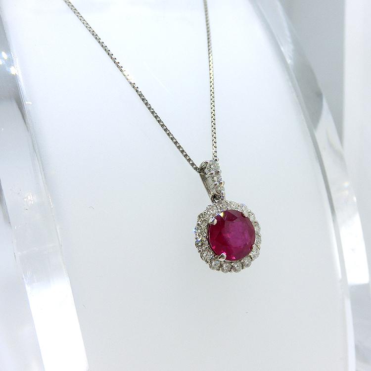 ルビー ネックレス ペンダント 7月誕生石 ダイヤモンド プラチナ ルビー ネックレス ペンダント 7月誕生石 ダイヤモンド プラチナ
