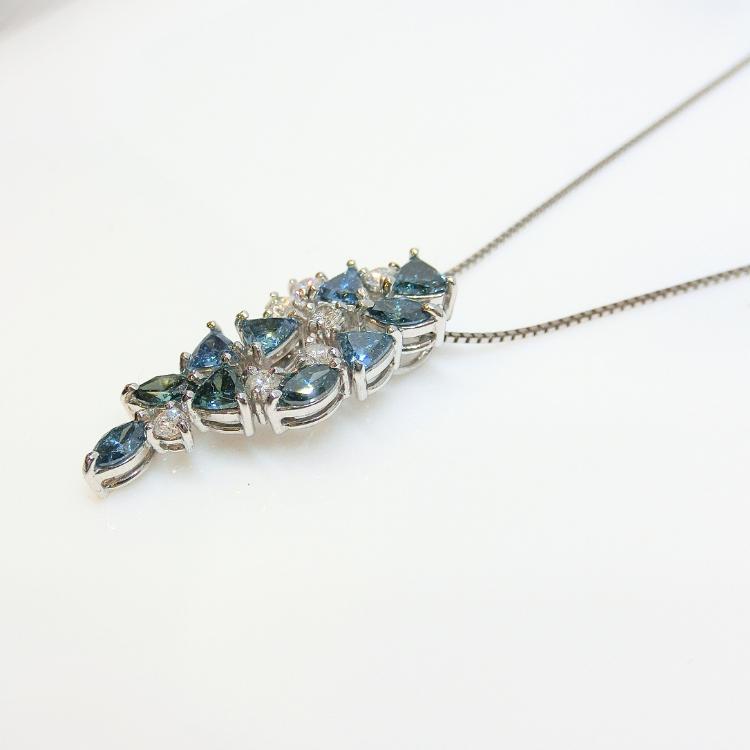 ブルーダイヤモンド ネックレス トリート プラチナ PT