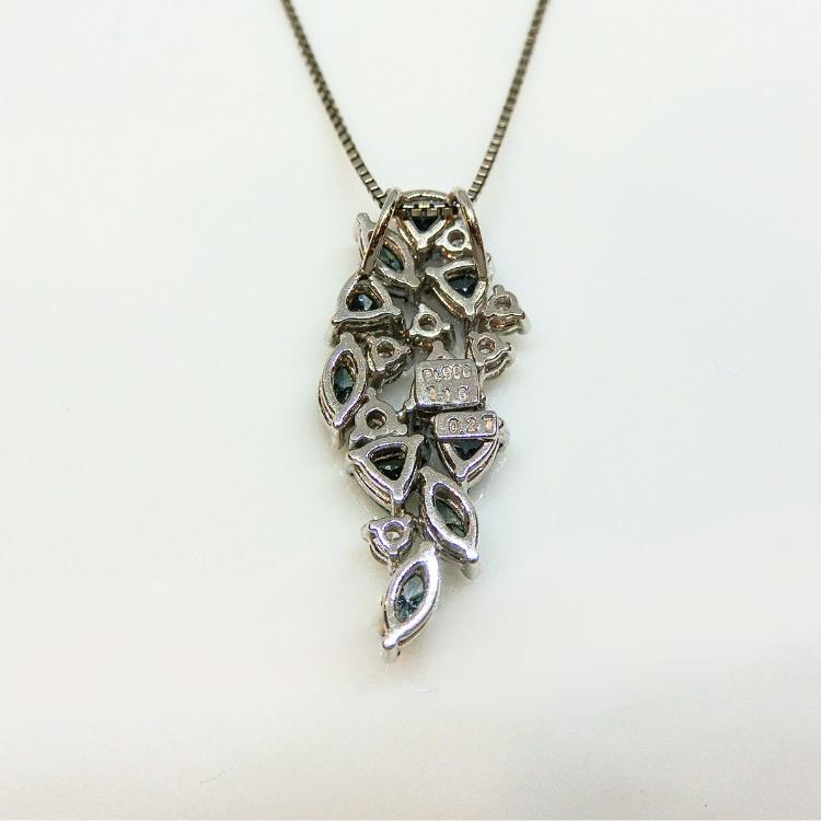 ブルーダイヤモンド ネックレス トリート プラチナ PT ペンダント