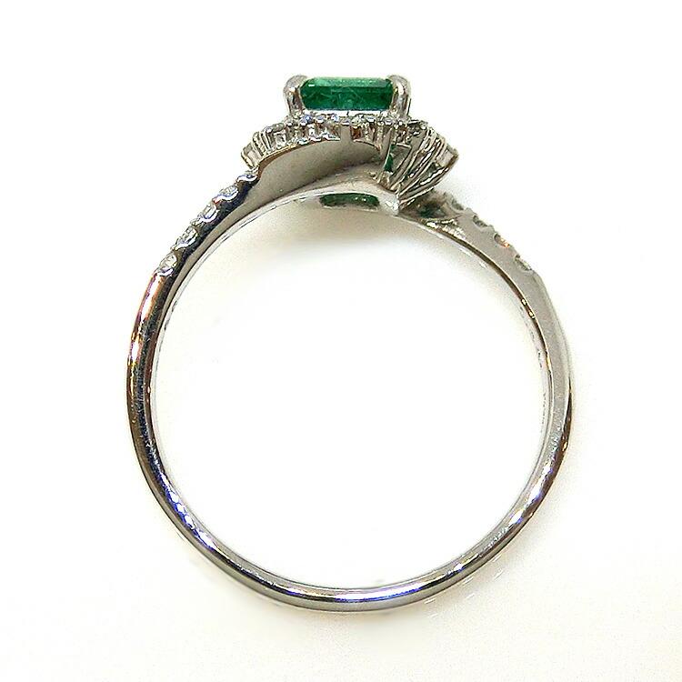 エメラルド リング プラチナ 5月誕生石 ダイヤモンド 指輪 E-1.001ct 