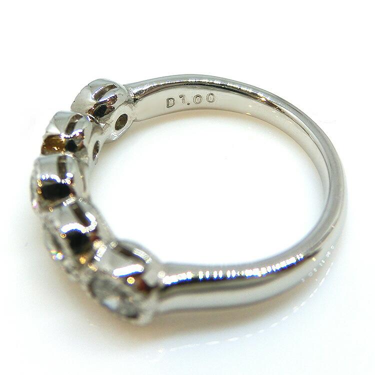 リング プラチナ 指輪 ダイヤモンド 5石 PT950 1点 11.5号 D-1.00ct