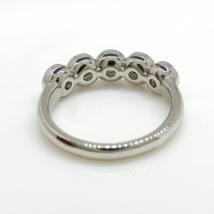 リング プラチナ 指輪 ダイヤモンド 5石 PT950 1点 11.5号 D-1.00ct