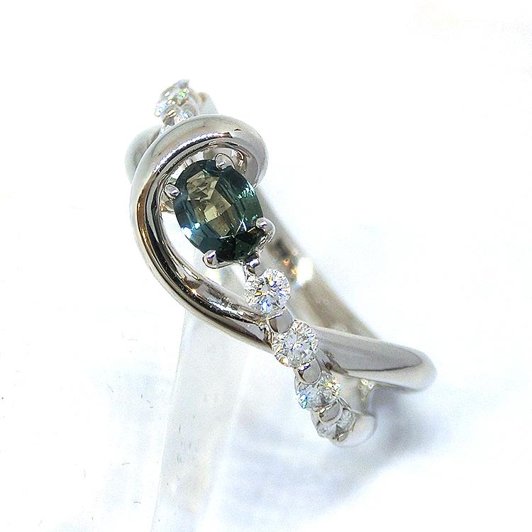 アレキサンドライト リング 指輪 プラチナ ダイヤモンド 鑑別書 ダイヤ