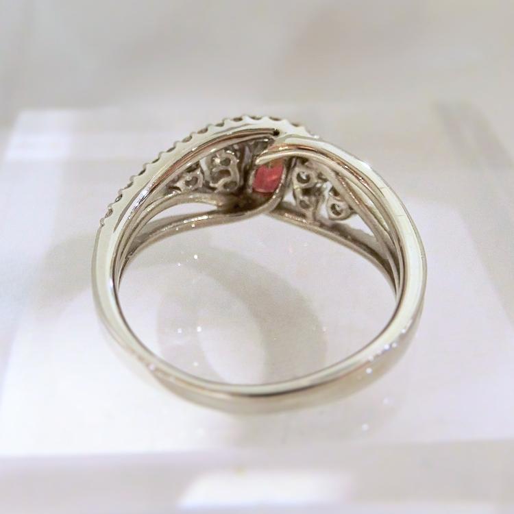 バイカラートルマリン リング プラチナ 10月誕生石 ダイヤモンド 指輪 電気石 11号 T-0.574ct D-0.39ct 豪華 PT900 マゼンタ グリーン (t71)の画像