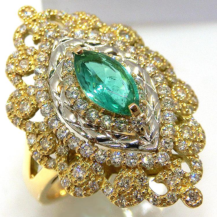 ブラジル産パライバトルマリンpt900/k18ダイヤリング 新品 Pt900 ブラジル産非加熱BLUE パライバトルマリン