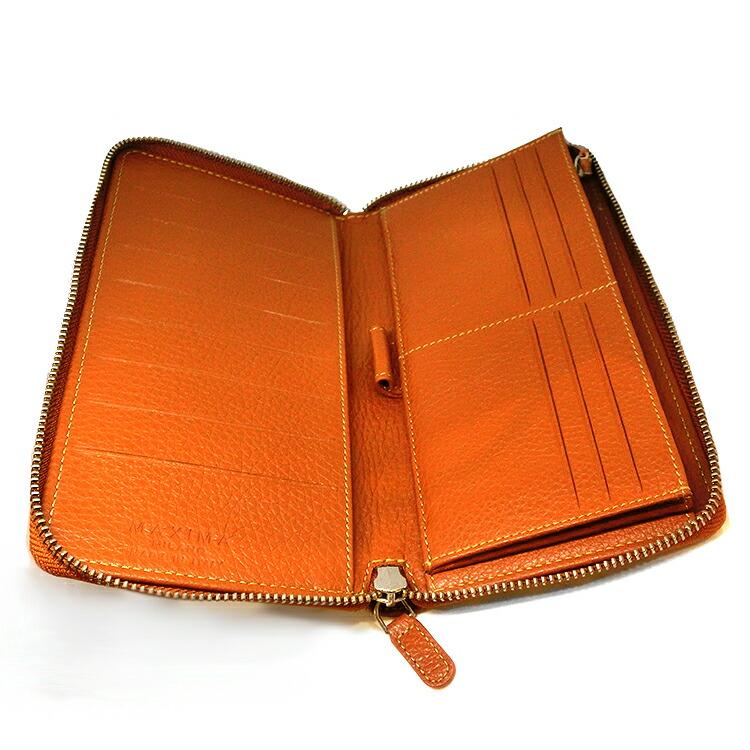 MAXIMA 長財布 イタリア製 マキシマ 本革 ラウンドファスナー