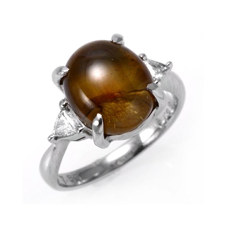 キャッツアイ リング プラチナ ダイヤモンド 指輪 豪華 大粒 7.85ct