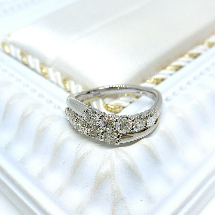 リング ダイヤモンド プラチナ 1カラット 1.01ct 10石 結婚記念 リング ダイヤモンド プラチナ 1カラット 1.01ct 10石 結婚記念
