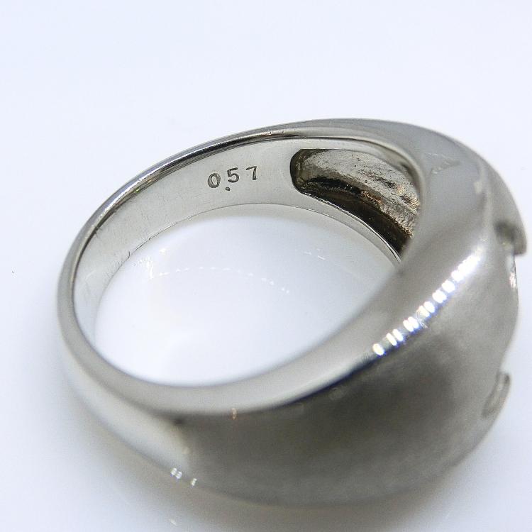 りんご 4℃ プラチナダイヤモンドリング10号 プラチナ ダイヤモンド リング 指輪 角ダイヤ 四角 花 マット 艶消し