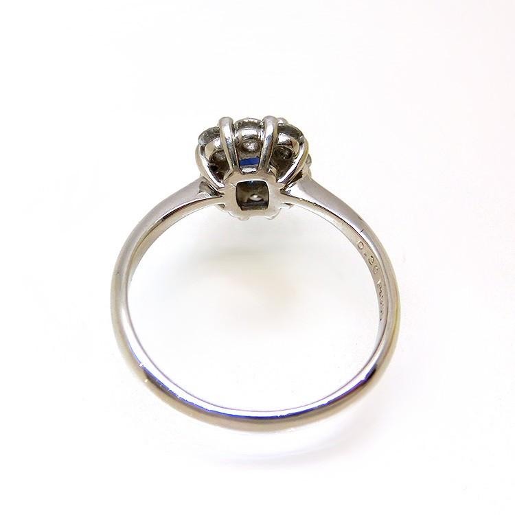 指輪 サファイア ダイヤモンド リング プラチナ PT900 9月誕生石 角