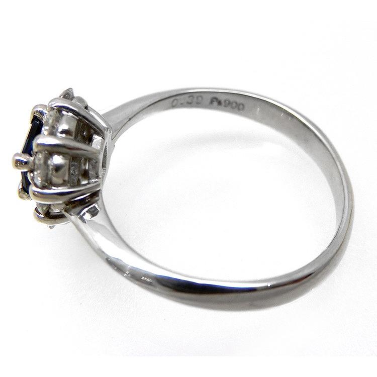 指輪 サファイア ダイヤモンド リング プラチナ PT900 9月誕生石 角