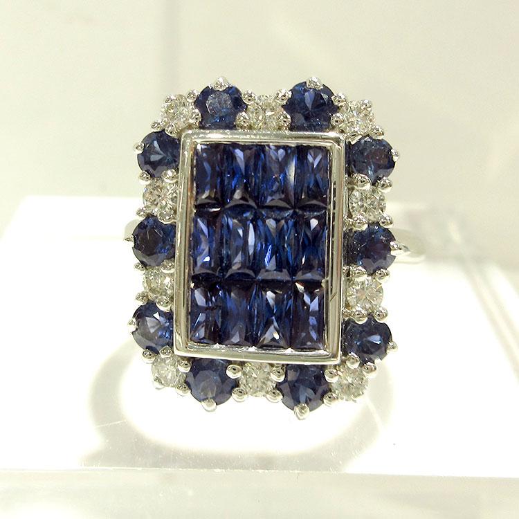 リング サファイア(9月誕生石) 18金 ホワイトゴールド 指輪 K18WG