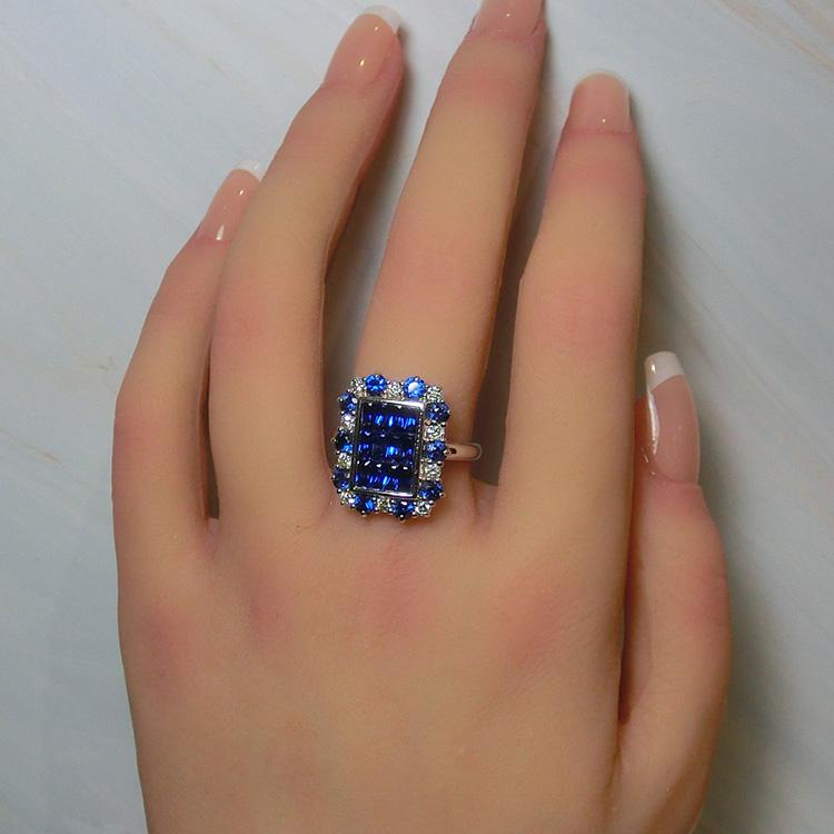 リング サファイア(9月誕生石) 18金 ホワイトゴールド 指輪 K18WG