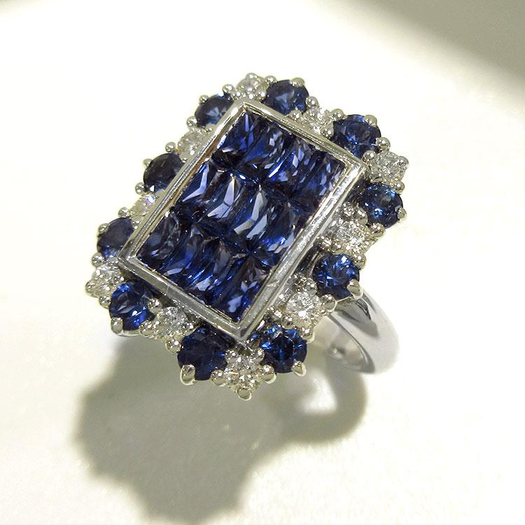 リング サファイア(9月誕生石) 18金 ホワイトゴールド 指輪 K18WG