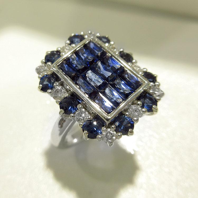 リング サファイア(9月誕生石) 18金 ホワイトゴールド 指輪 K18WG