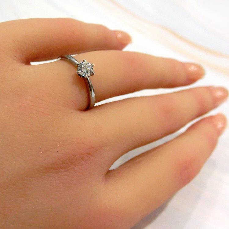 エンゲージリング 婚約指輪 プラチナ ダイヤモンド 一粒 0.325ct 鑑定
