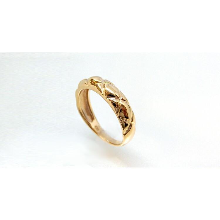 リング 指輪 レディース K10 10金ピンクゴールド 見積商品) 10金 ピンクゴールド 地金 格子 カット リング