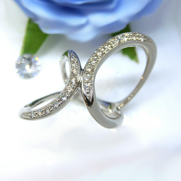 リング プラチナ 指輪 ダイヤモンド デザイン 大きめ 1点もの 13号 D-0.3ct PT900 おしゃれ 指が長く見える (t59)｜tamai｜03