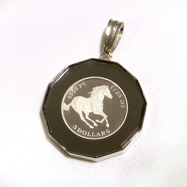 ペンダントトップ コイン K18 K24 1/25オンス PT9995 1/25OZ 10気圧