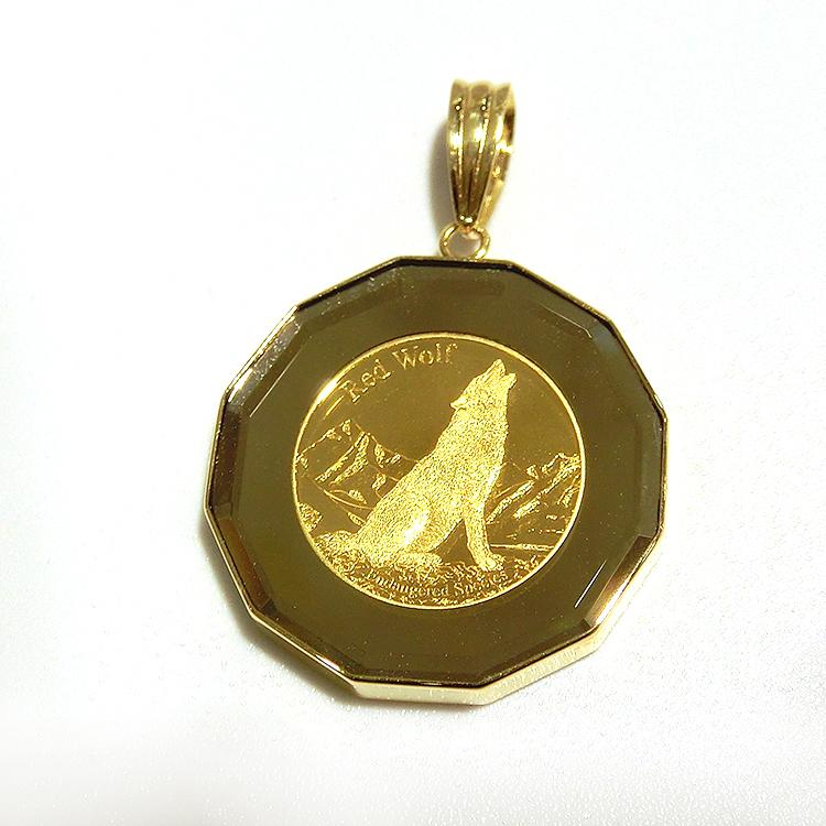 ペンダントトップ コイン K18 K24 1/25オンス PT9995 1/25OZ 10気圧