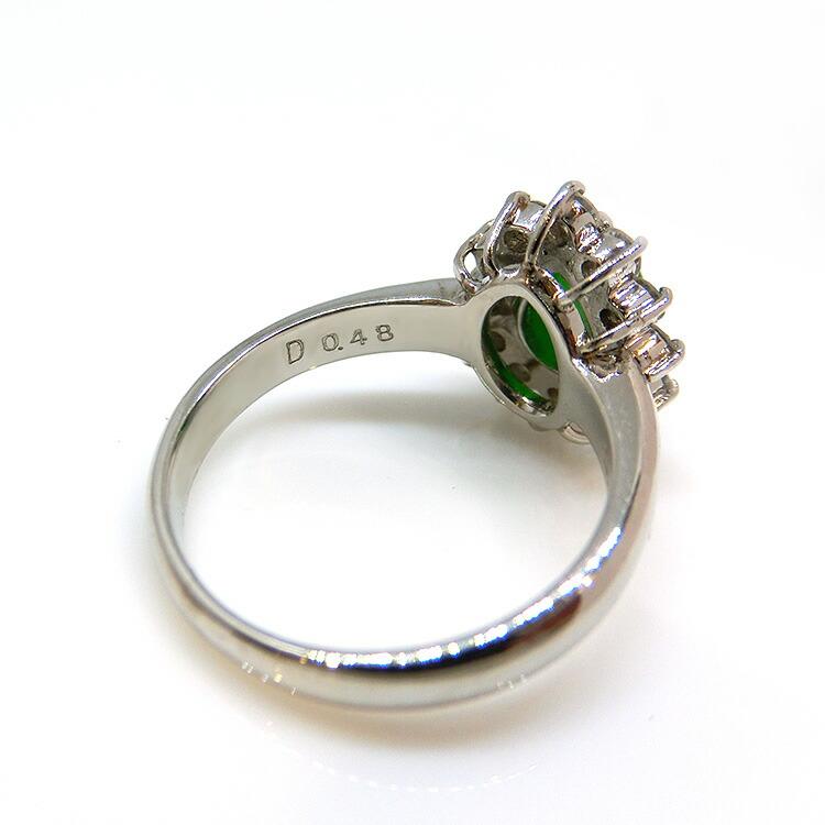 翡翠 リング プラチナ PT ヒスイ (5月誕生石) ダイヤモンド 指輪
