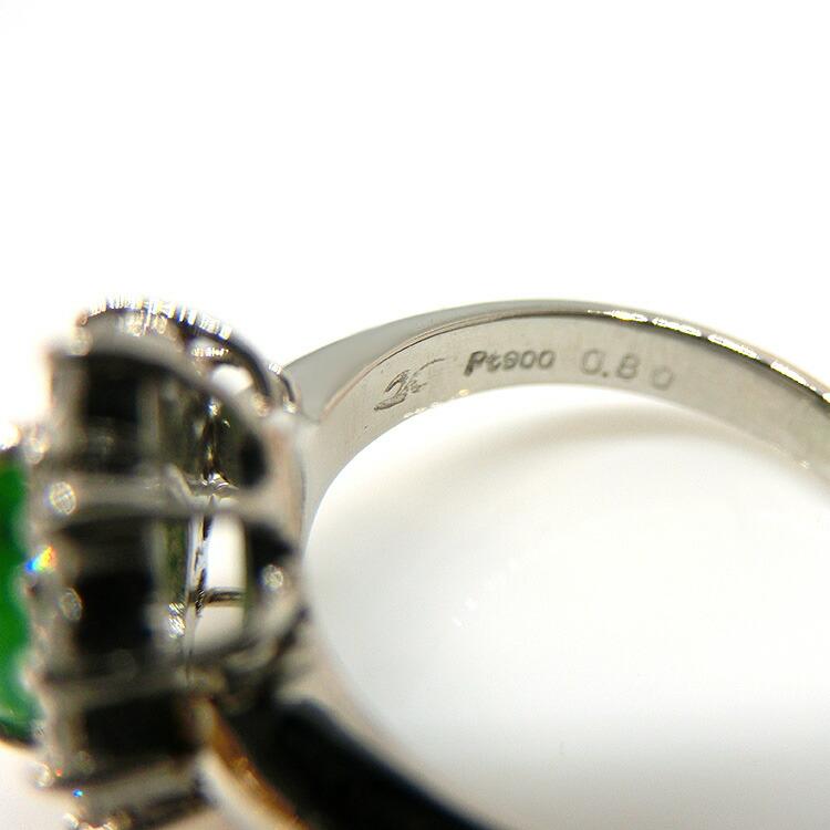 Vintage 天然翡翠 プラチナ リング 約13.5号 ジェダイ 緑色 Vintage 天然翡翠 プラチナ リング 約13.5号 ジェダイ 緑色